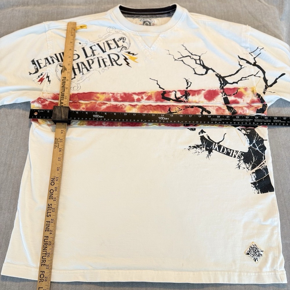 Akademiks Jeans Level Chapter Graphic T Shirt Mens 2XL White Streetwear Y2K - Picture 3 of 12
